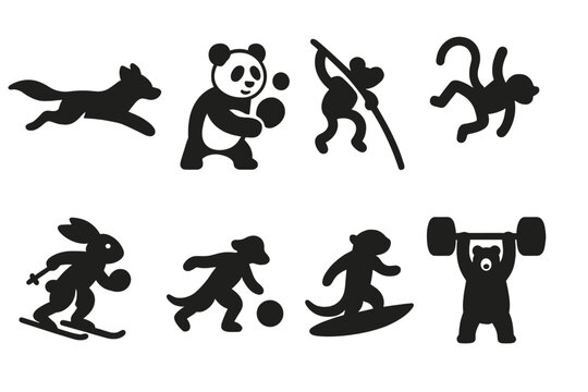 Energetic Animal Sports Icons. Energetic Animal Sports. Filled icon set of Energetic Animal Sports: