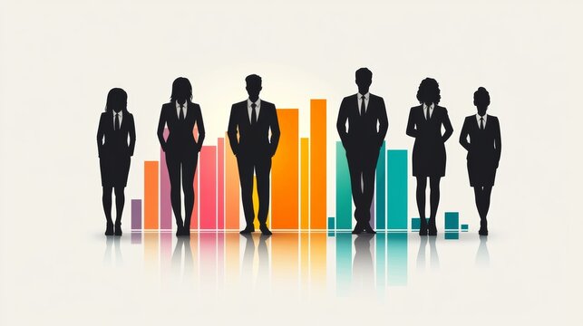 Illustration of business team cooperation image diagram