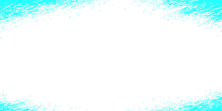 Vector illustration of a white background with turquoise abstract brush strokes border
