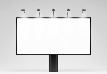 Obraz premium Blank outdoor advertising billboard with lights for your marketing message
