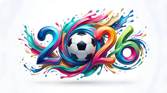 Colorful soccer ball 2026 graphic design world cup football 2026, world cup football, fifa world cup, fifa world cup 2026	