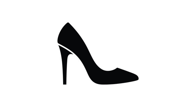 high heel silhouette on white background high quality