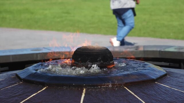 Centennial Flame monument on Parliament Hill in downtown Ottawa, Canada