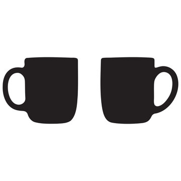 black mug silhouettes on white background high quality professional detailed modern elegant stylish clean crisp vibrant
