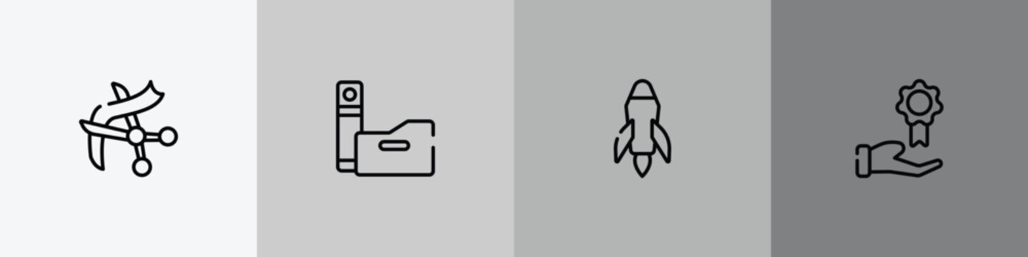 economy outline icon set featuring wholesaler, pin code, estimate, casino chip icons.