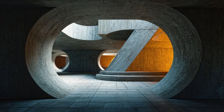 Abstract Brutalist Geometric Art with Y2K Grids and Modern Design Elements