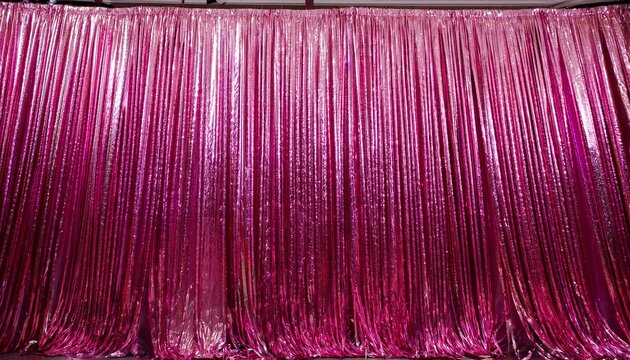 multicolored pink foil curtain backdrop at tilted angle for photobooth background