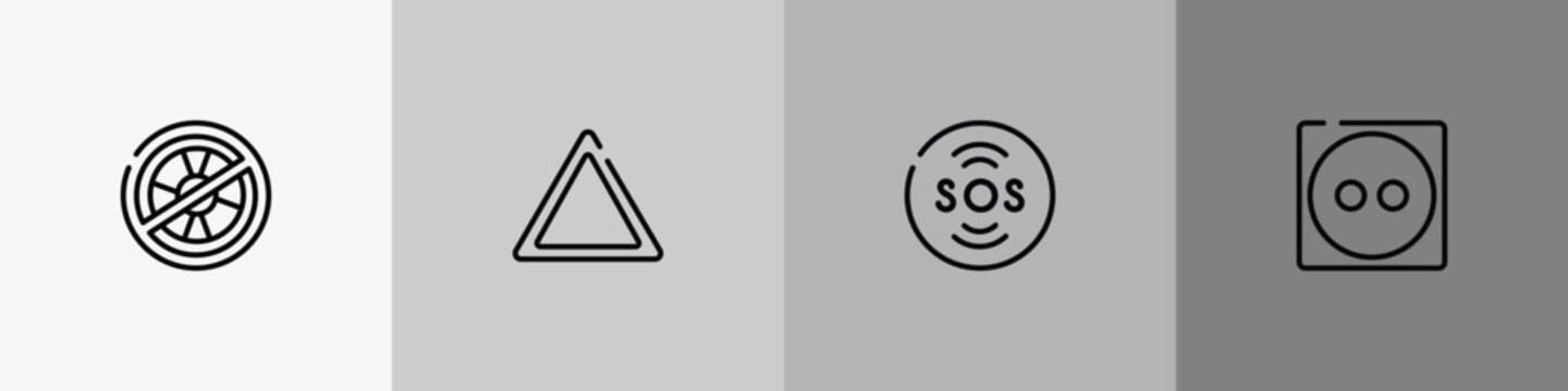 laundry instructions outline icon set featuring no lifeguard, any bleach, sos warning, dry medium heat icons.