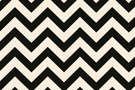 Black and white seamless geometric pattern featuring a retro vector design with chevron lines and diamond tile textures for elegant fabric wallpaper and vintage textile decor