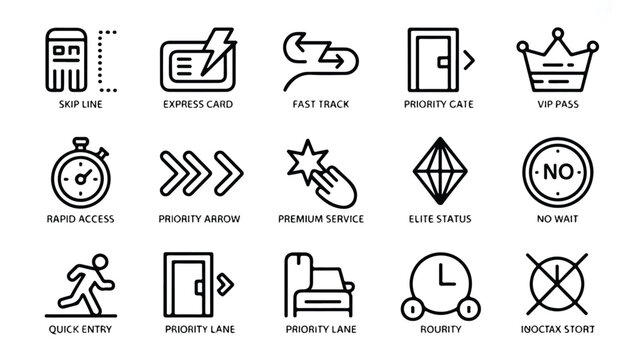 priority icons for fast track and vip access