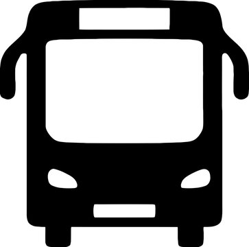 Bus icon vector for web and mobile app. bus sign and symbol. transport symbol. Bus icon. Black simple bus icon front view. Bus. Bus public transportation flat icon for apps and websites.              