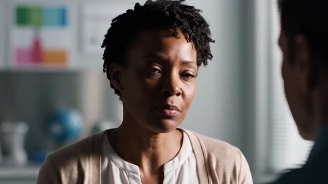 Woman Talks Seriously and Expressing Emotion While Interacting With Another Person Deep Conversation