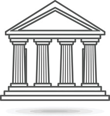 Obraz premium Classic greek temple with columns and triangular pediment Vector