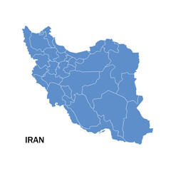 Obraz premium Detailed Iran Map with Regions, Administrative Divisions Vector Illustration