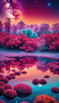 Alien colorful landscape