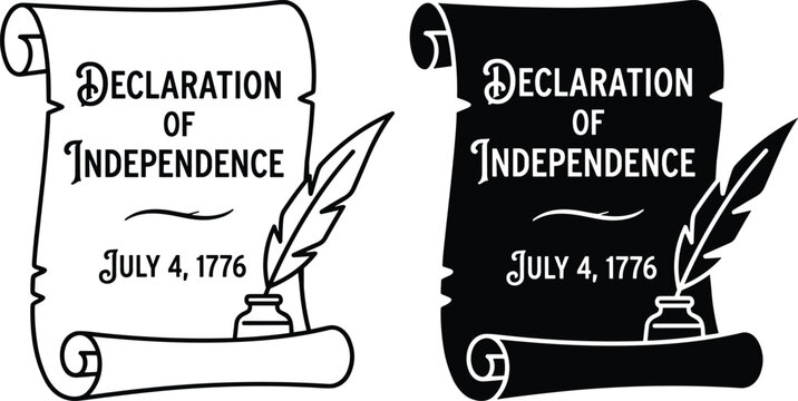 Declaration of Independence Scroll Illustration