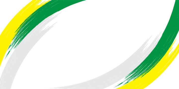 Abstract green and yellow brush stroke frame background
