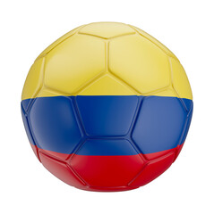Obraz premium 3D Asset - Colombia Flag Soccer Ball with Isolated Background