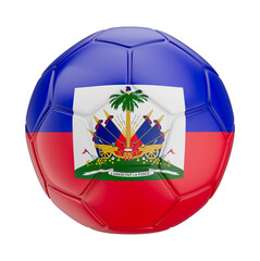 Obraz premium 3D Asset - Haiti Flag Soccer Ball with Isolated Background