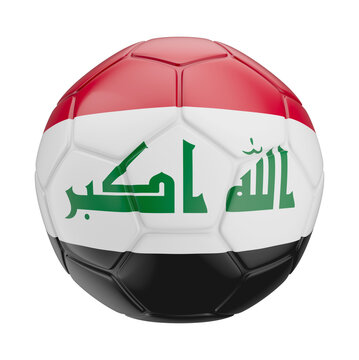 3D Asset - Iraq Flag Soccer Ball with Isolated Background