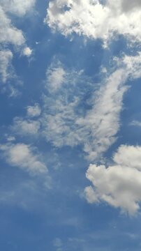 Blue sky with cloud, natural clear blue sky with some cloud moving and sun ray background, beautiful real cloud on blue sky, white fluffy and feathery cloud over clear blue sky background.