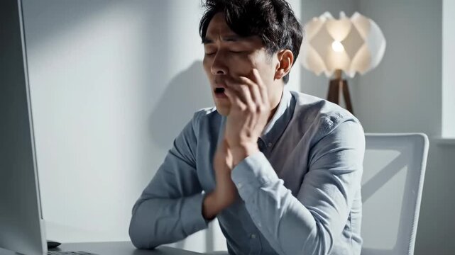 Business Professional Experiencing Stress And Overwhelm At The Office Task