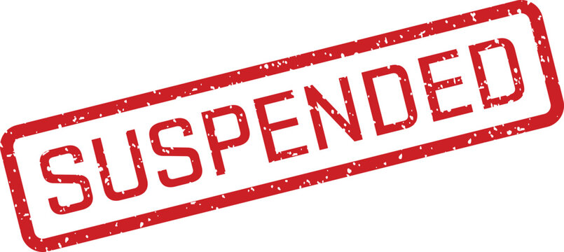 Red 'suspended' stamp illustration