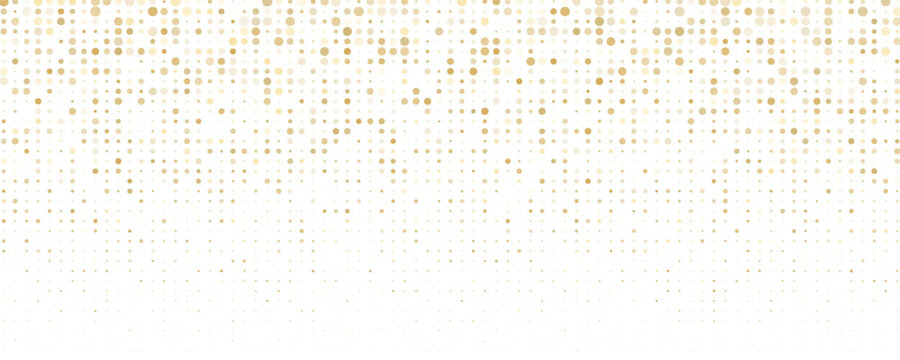 Golden Circle Halftone Pattern Background, Abstract Polka Dot Vector Illustration