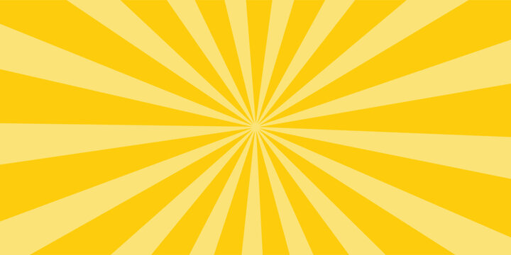 Circus background of spiral yellow orange rays vector illustration. Vintage radial pattern with sunbeams or starburst strip. Circus, carnival, summer fair or chapiteau backdrop.