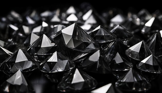 bunch of black diamonds on a black background