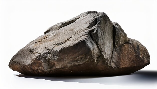 heavy realistic rock stone isolated on white background cutout