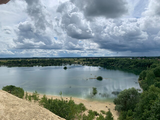 Fototapeta premium Bornitsky quarry lake in Gatchina district, Leningrad Oblast