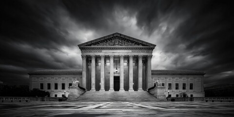 Obraz premium Supreme Court concept featuring government architecture in washington DC