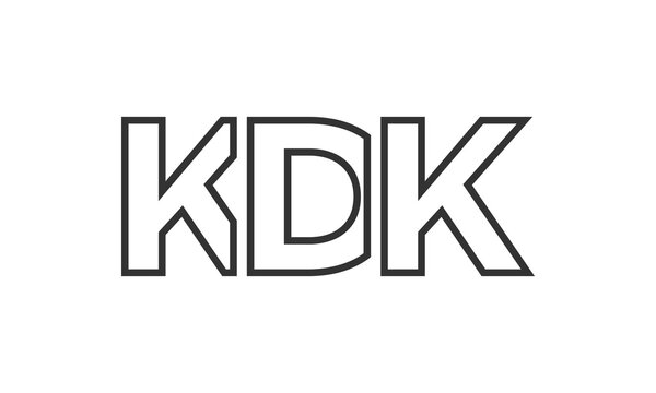 KDK logo design template with strong and modern bold text. Initial based vector logotype featuring simple and minimal typography. Trendy company identity.