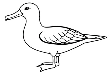 Fototapeta premium albatross bird silhouette line art vector illustration with a white background