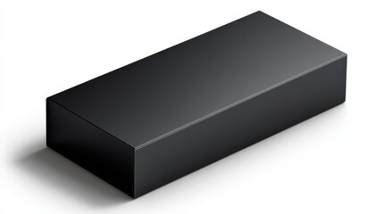 Fototapeta premium Blank black packaging box shown from an isometric angle for product presentation
