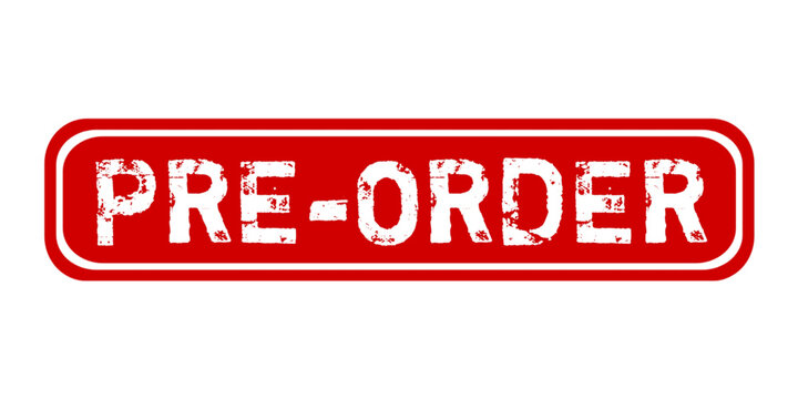PRE-ORDER red grunge rubber stamp vector illustration. 