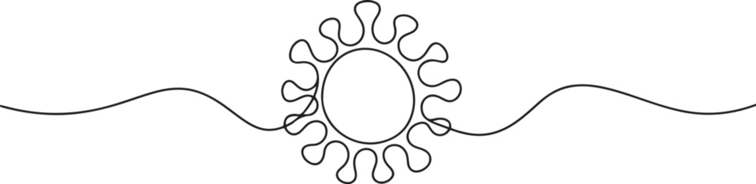 COVID-19 continuous one line symbol. Concept Coronavirus. one line vector illustration on white background