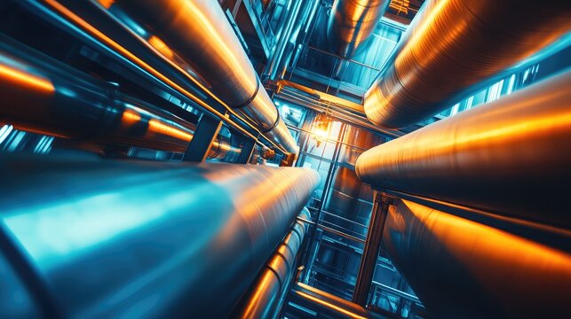Industrial network pipes generating power and energy