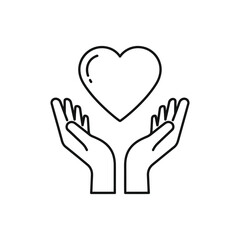 Fototapeta premium Hands holding a heart symbol of care and love