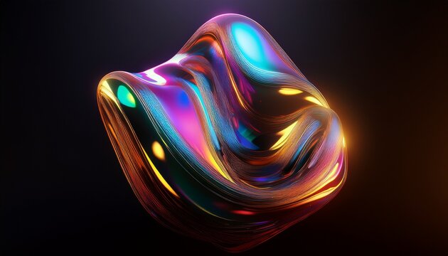 abstract iridescent background design 3d render