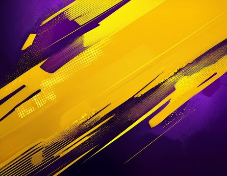 abstract sports background with purple and yellow brush texture and halftone effect grunge background for banner or poster design