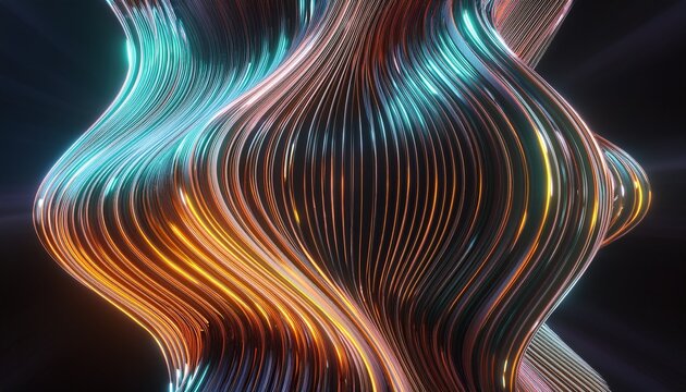 abstract wavy shape futuristic background design vertical orientation 3d render