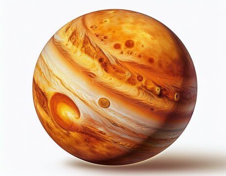 planet venus isolated on white background focus on the planet s surface