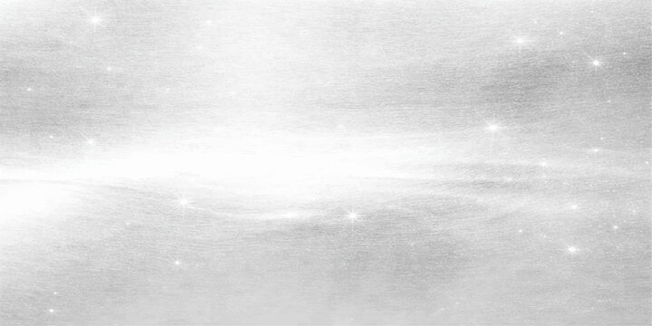 Abstract grunge background of winter snow falling on a textured white wall and window surface with cold blue frost patterns and light seasonal clouds