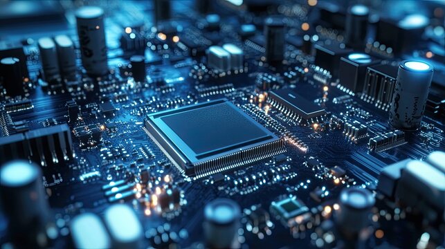Advanced microprocessor and glowing circuit board technology
