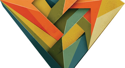 Obraz premium Abstract geometric composition with overlapping shapes and vibrant colors