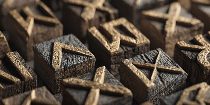 Seamless Nordic Runes Pattern Wallpaper with Runic Script