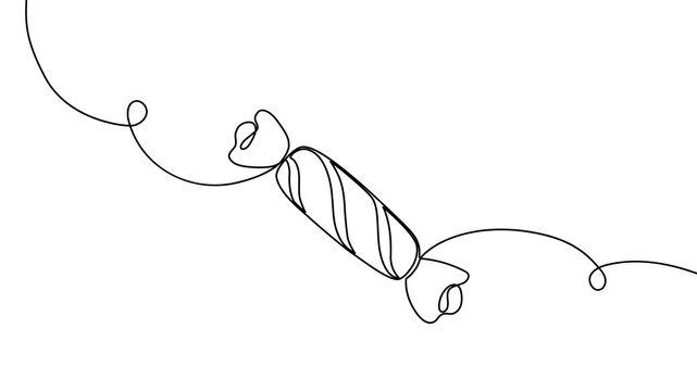 Continuous one line candy drawing art cane shop cotton peppermint. Candy line border icon vector cream caramel doodle ice sweet gelato storenlollypop lolly white popsicle outline isolated linear pop