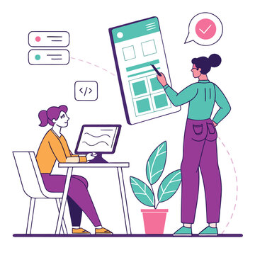Isometric Web Interface Design And Digital Experience Illustration